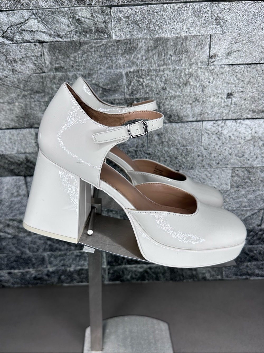 Wild Fable Darcy Off-white Patent Platform Pumps Heels - W8
